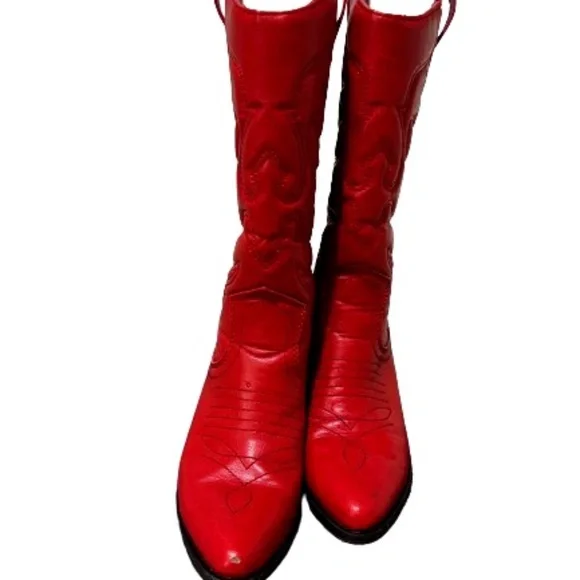 Striking Red Cowgirl Western boots! Size 5.5 - Picture 3 of 8